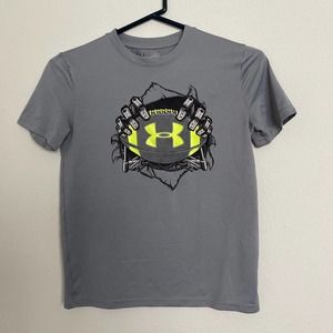 Under Armour Athletic Heatgear T-shirt Gray Youth Sz M slightly used